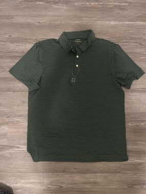 J. Crew Men’s Dark Green Striped Polo NWT